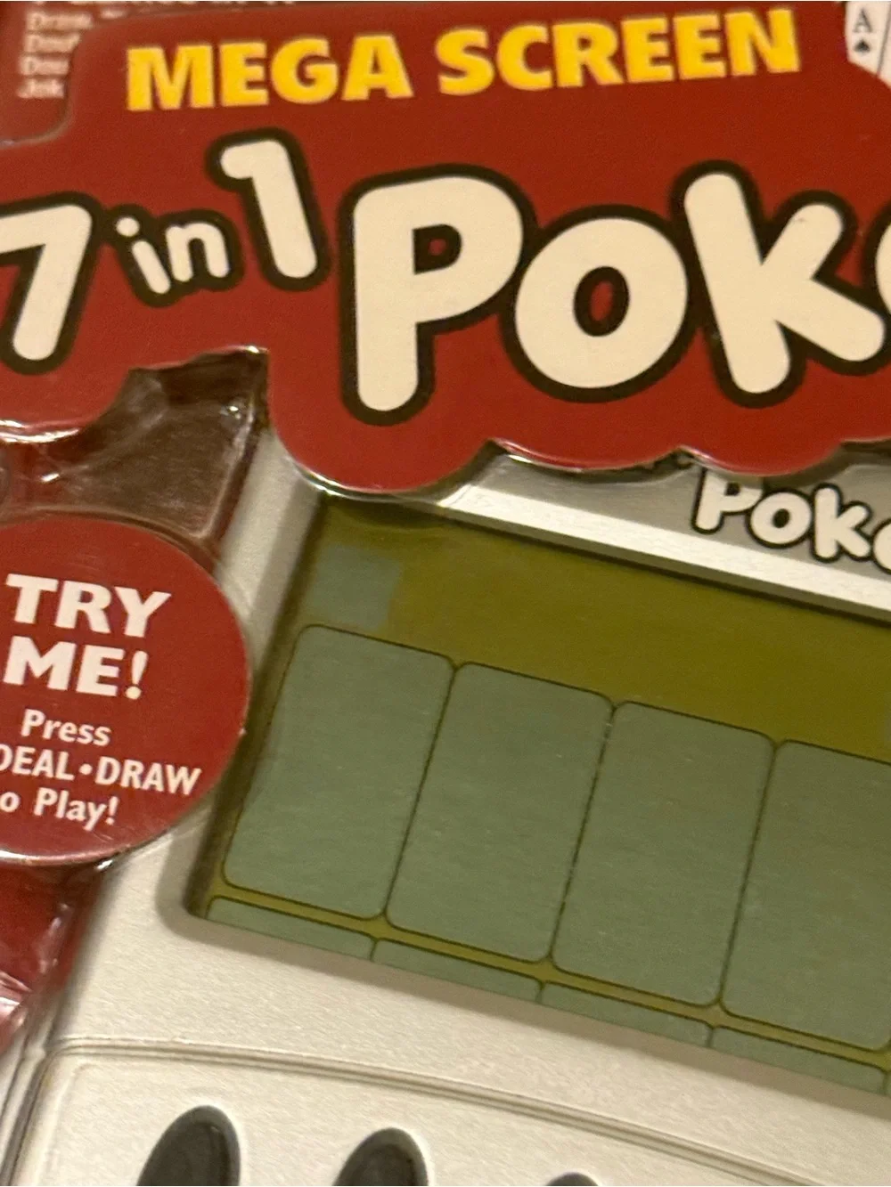 Mega Screen 7 In 1 Poker Hand Held Video Electronic Game 77801 New & Sealed